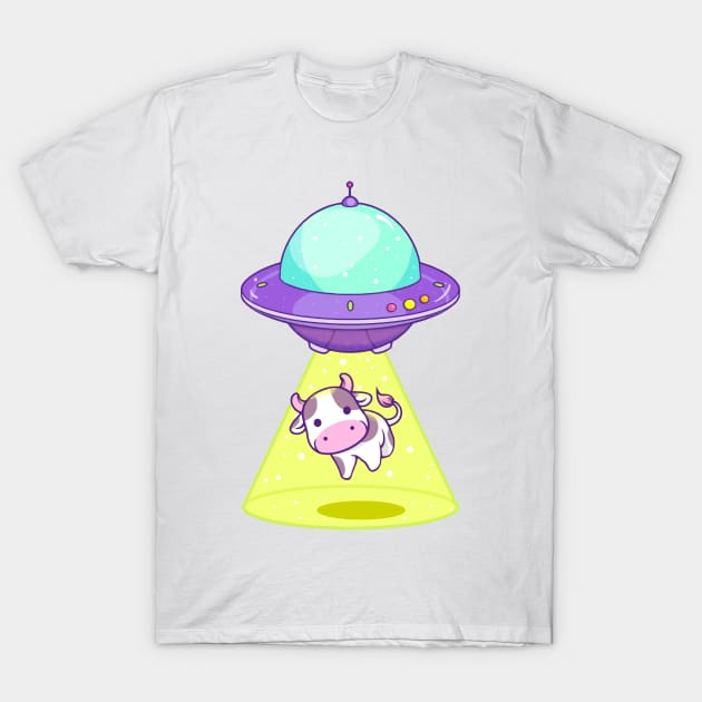 Cow Abduction - Alien Ship T-Shirt by SpellsSell